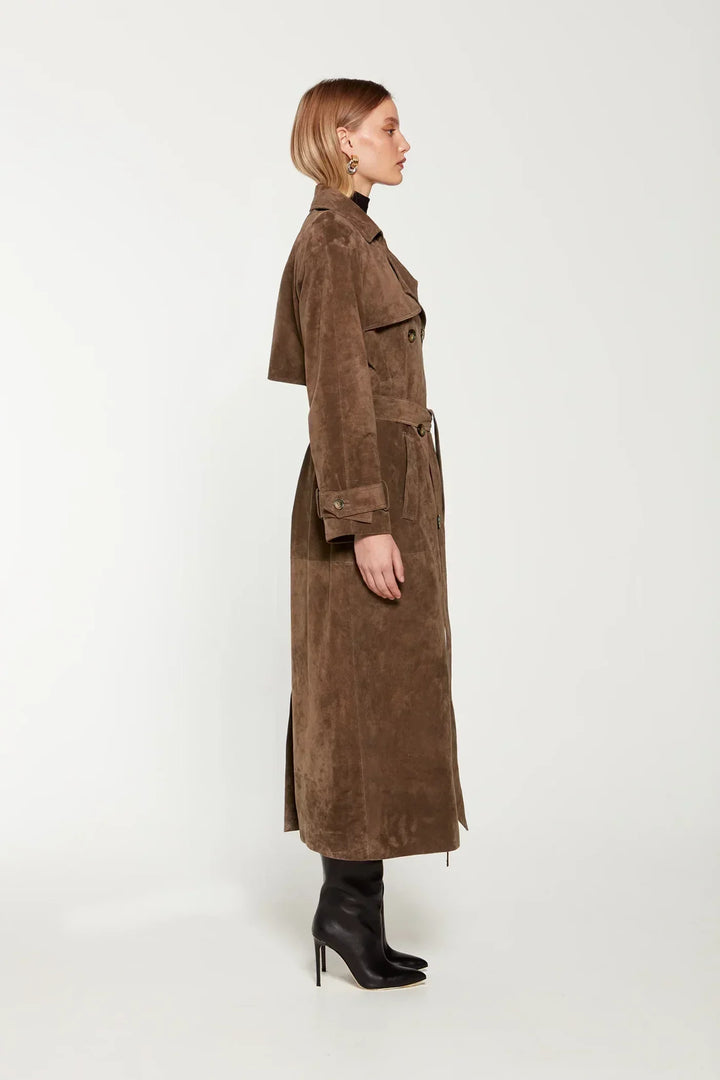 Lunessa™ | Suede Trench Coat